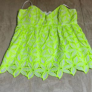 Neon, yellow, flower, lily Pulitzer shirt